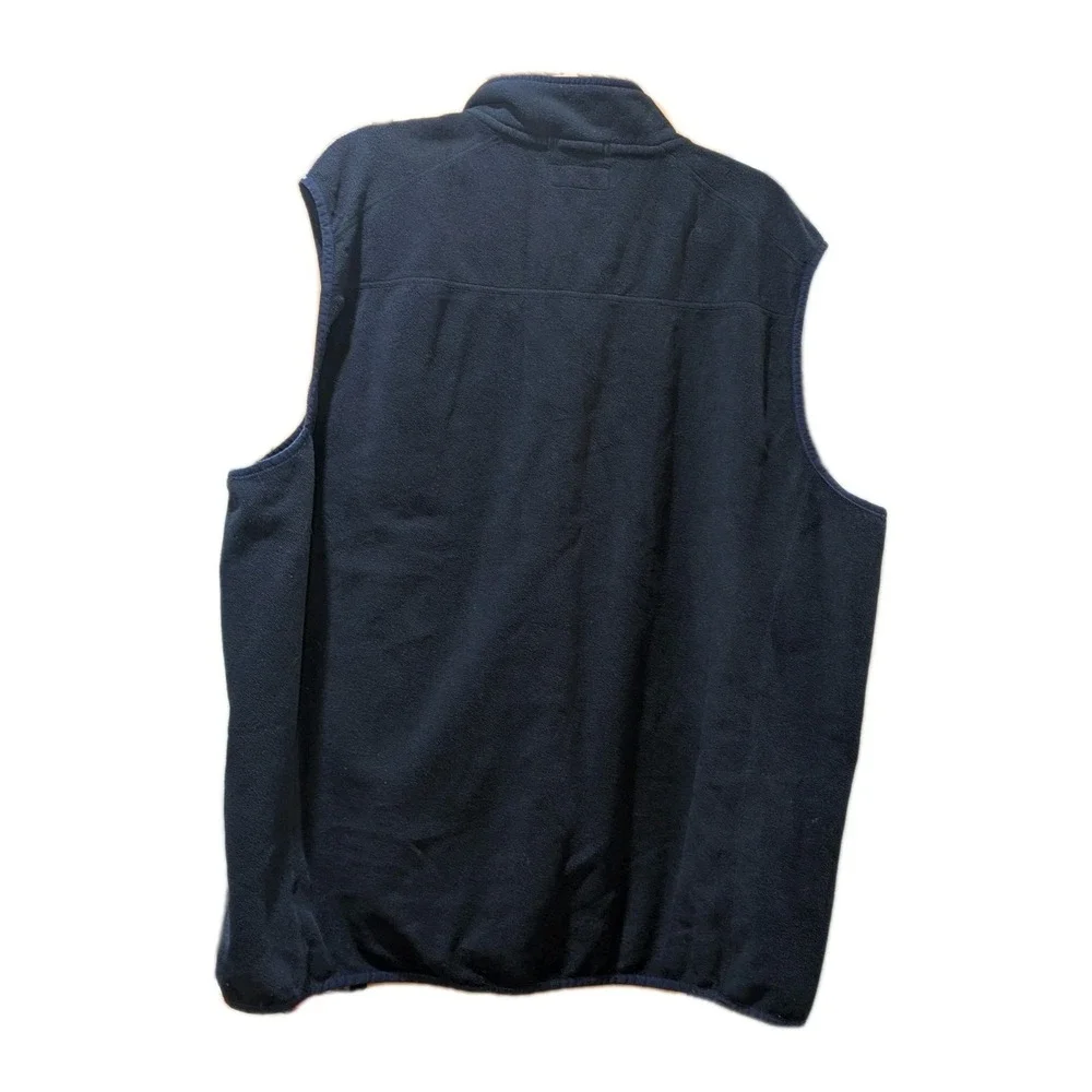 Vineyard Vines Men's Full Zip Harbor Fleece Vest With Logo Tag Nautical Blue XXL